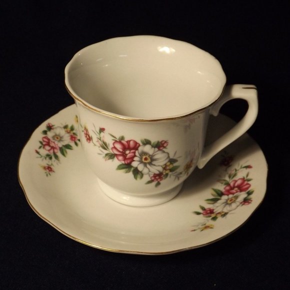 China Floral Tea Cup and Saucer - Picture 1 of 7